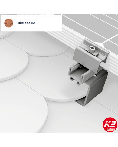 Fixation de panneau solaire pour tuiles écailles ou petites tuiles